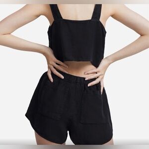 MATE the Label Linen Short in Jet Black